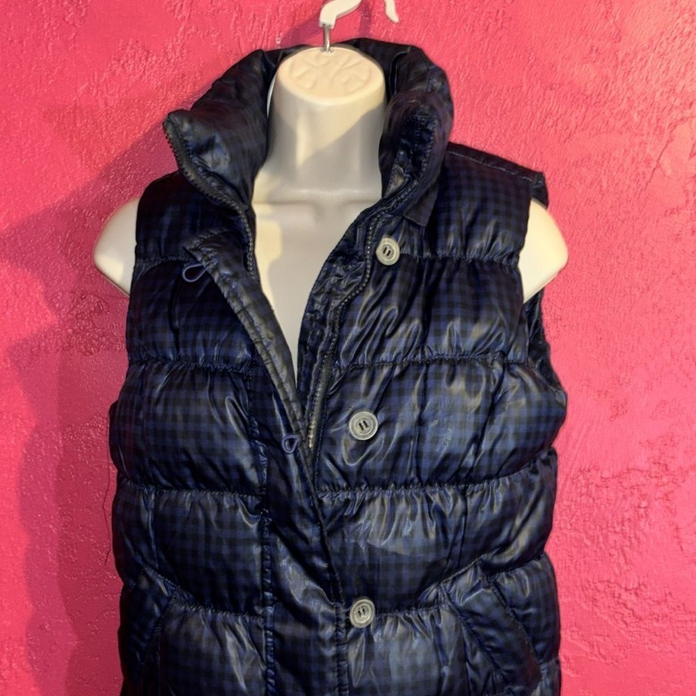 Esprit navy Blue and black down puffer vest. Sz 6.